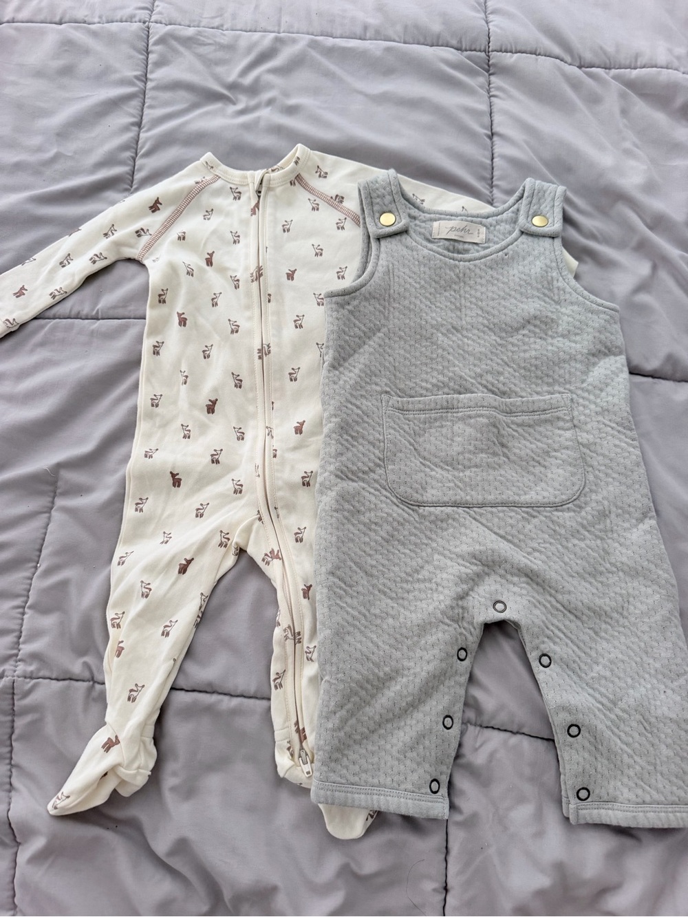 (2) NWOT PEHR Organic Cotton Baby Rompers
